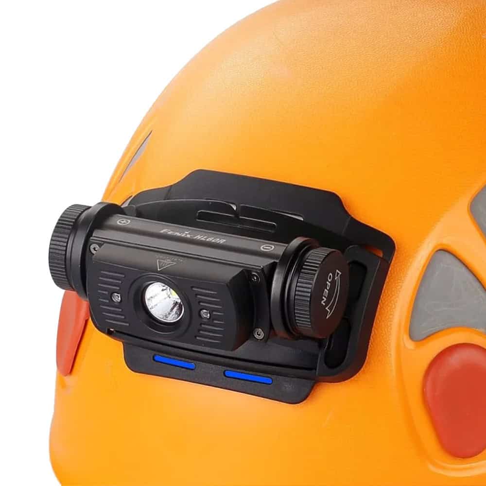 Fenix držák na světla pro speleologii, pevná a lehká konstrukce, určený pro bezpečné připevnění LED svítilen Fenix na přilbu.